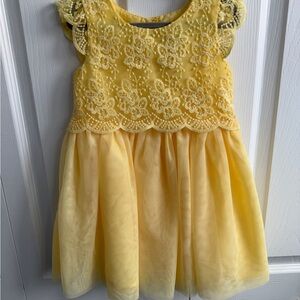 George Yellow Lace & Tulle Party Dress